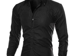 Casual Men’s Dress Shirt Long Sleeve Luxury Button Up Silk Cotton Shirt Slim Fit Hand Sewing Fashion No Ironing Western Design