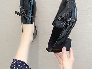 Leather shoes female England retro style