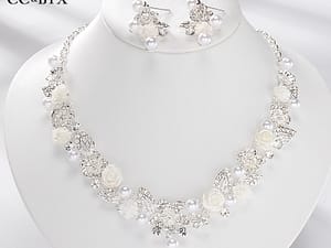 CC Jewelry Sets Pearl Necklace Stud Earrings Choker Pendant Romantic Wedding Engagement Accessories For Bridal Women Gifts TL159
