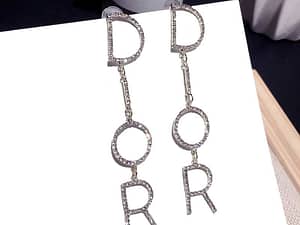 new letters diamond zircon crystal earrings