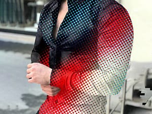 2021 Spring Autumn Men Fashion Shirts Turn-down Collar Buttoned Shirt Men’s Casual Digital Printing Long Sleeve Tops Streetwear