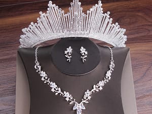 Crystal Bridal Jewelry Set Cubic Zircon African Crown sets Tiara Earrings Choker Necklaces Weddings African Beads Jewelry Sets