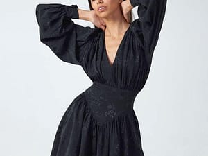 2020 autumn slim little black dress