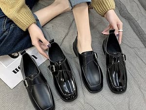 British retro small leather shoes for women