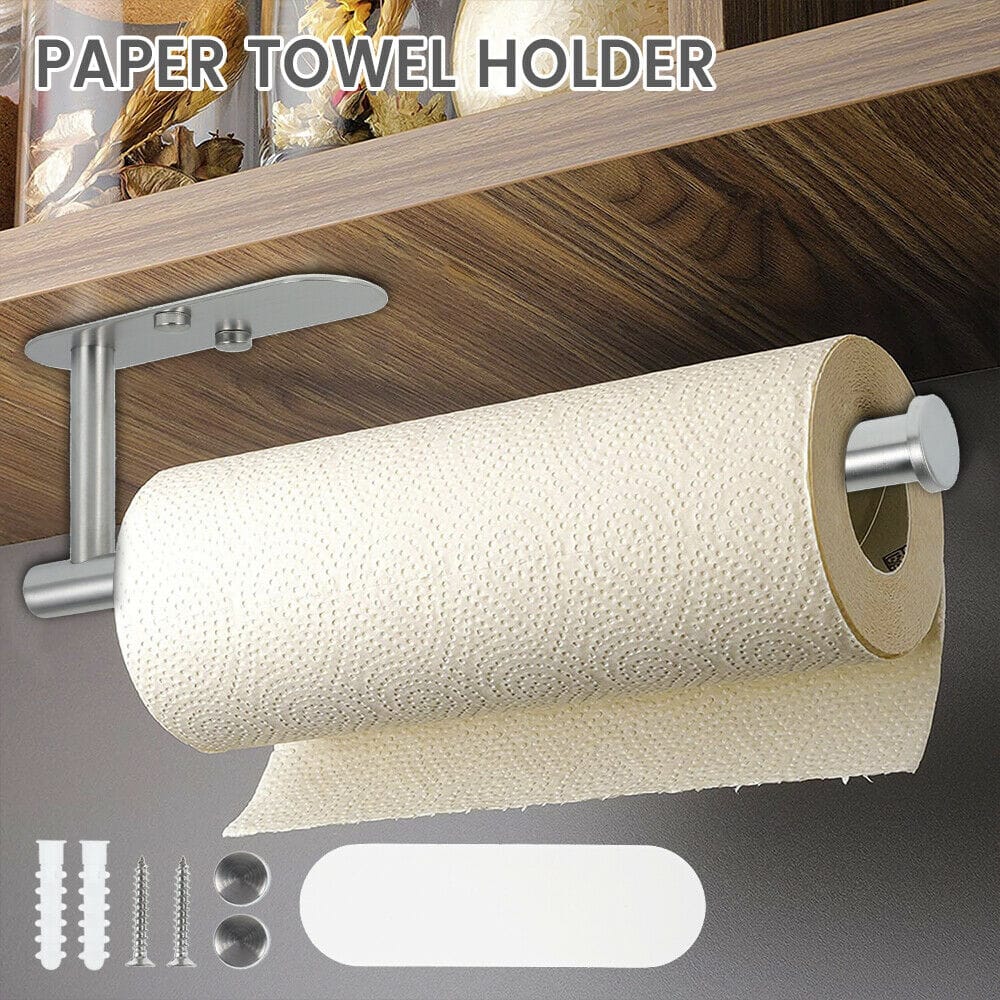 Stainless Steel Tissue Towel Rack Adhesive Napkin Roll for Bathroom Kitchen 