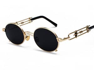 Steampunk retro oval frame sunglasses