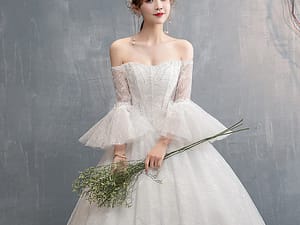 2020 New bridal tail-length wedding dress