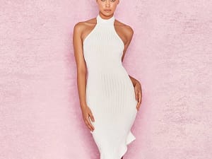 2020 INS irregular white dress
