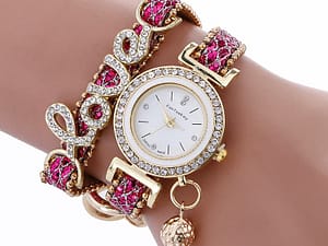 Diamond set alloy bracelet watch