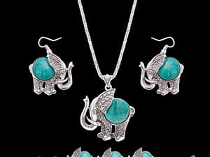 Amazon hot style turquoise jewelry three-piece set