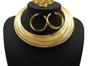 Fashion new women necklace earring bracelet rings set