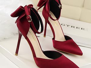2020 summer Large size bow tie high heels