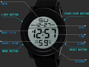 Men’s large screen electronic multi-function sports watch
