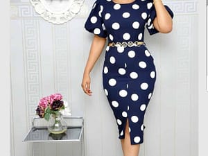 African short sleeve dress female Dot printing clothes