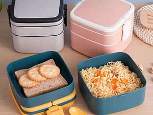 Portable plastic heating insulation heated food warmer storage lunch box