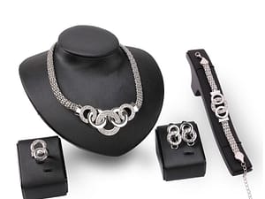 Alloy bracelet earrings necklace ring 4sets Accessories